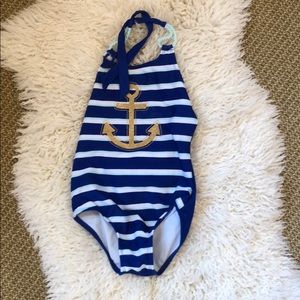 Girls navy bathing suit